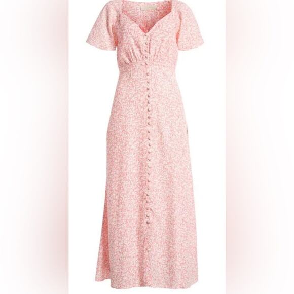 Faithfull The Brand Aurelie Midi Dress Calla red and white size 4 - Picture 10 of 10